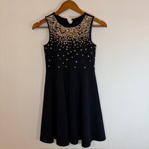 Lands End Girls Black  Dress Long Sleeveless Size 10-12 Holiday Party Christmas